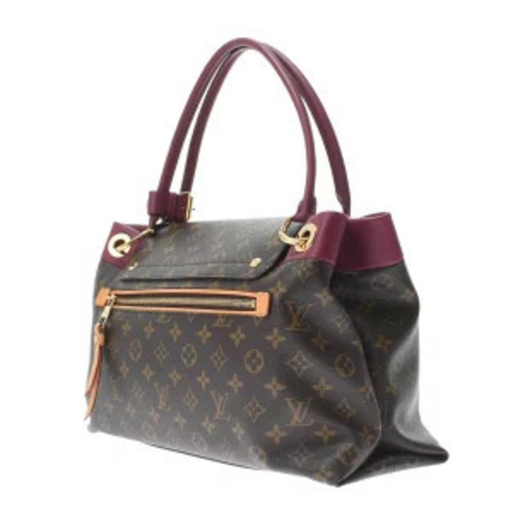 Louis Vuitton Olympe Brown Canvas Bordeaux Monogram Handbag Red